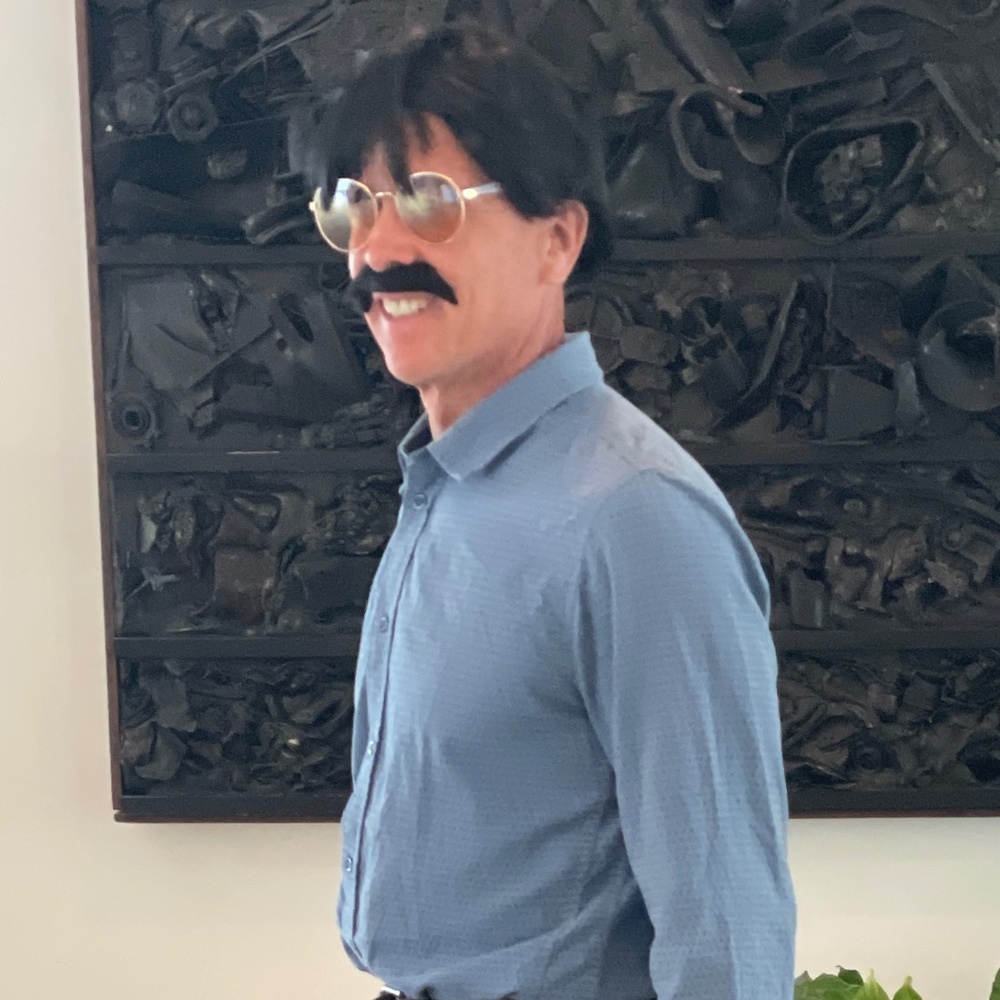 Sonny Bono Wig, Glasses, and Jeans